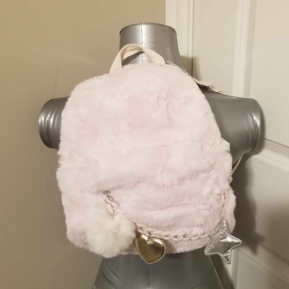 Claire's Plush Backpack with front pocket